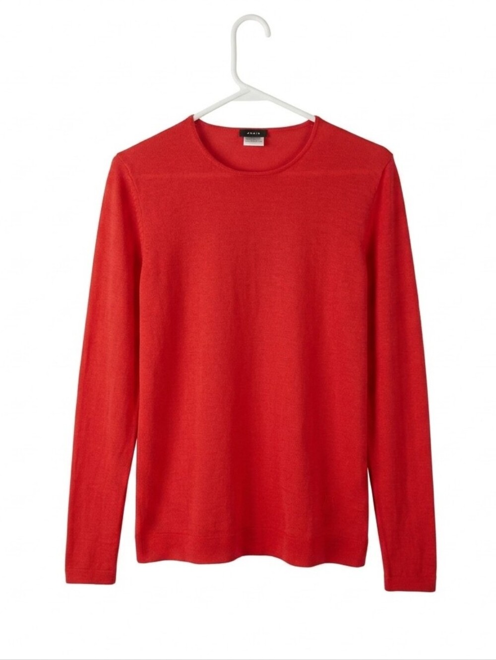 AKRIS Fine Gauge Cashmere & Mulberry Silk Pullover Sweater 8 Red/Orange Designer